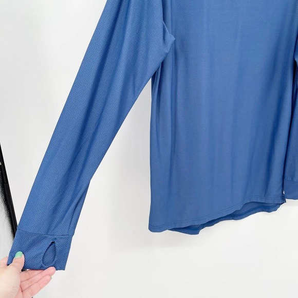 Duluth Trading Longtail Long Sleeve T-Shirt‎ Blue Size L Relaxed Fit Thumbholes - Picture 3 of 9